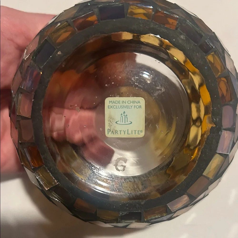 Vintage Partylite Mosaic Glass Candle Holder - Picture 2 of 5